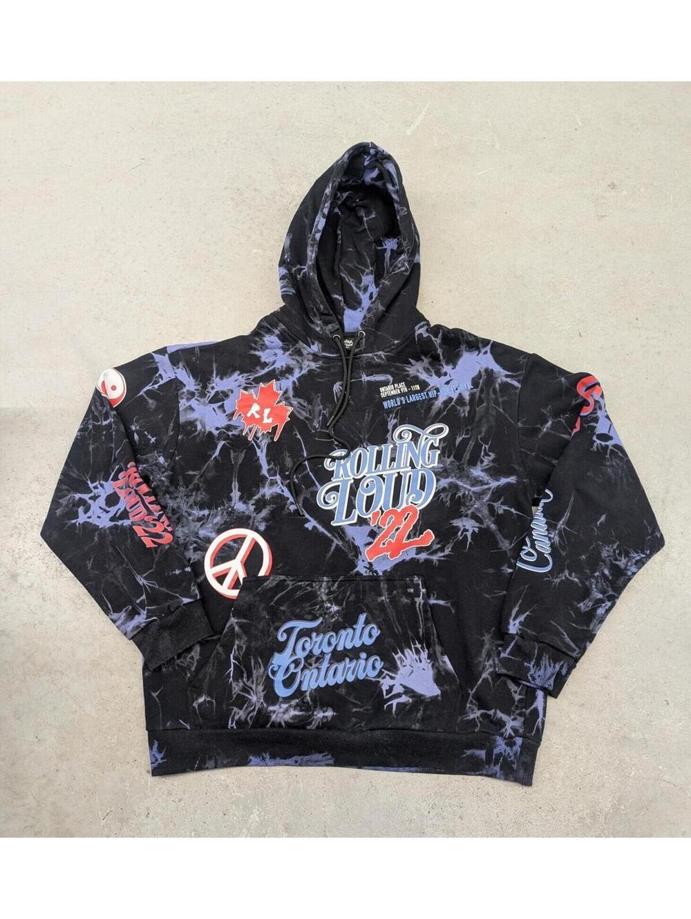 2022 Rolling Loud Toronto Ontario Blue and Black Hoodie